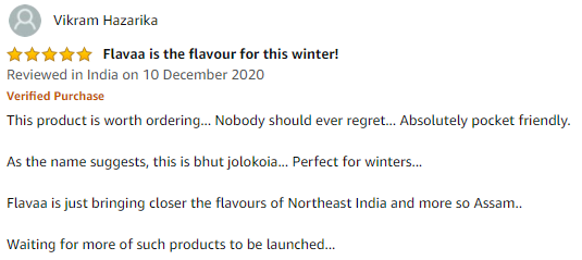 Customer Feedback and Review - Flavaa India