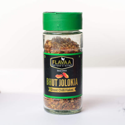 FLAVAA™ Ghost Pepper/Bhut Jolokia Chilli Flakes 25g Glass Jar - Flavaa India